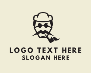 Hipster Cigar Man logo