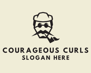 Hipster Cigar Man logo design