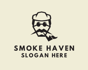 Hipster Cigar Man logo
