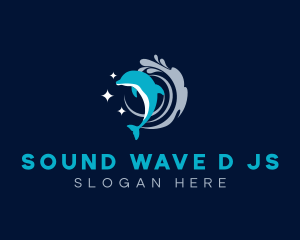 Dolphin Splash Wave logo design