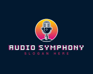 Audio Microphone Podcast logo design