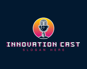 Audio Microphone Podcast logo design