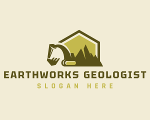 Mining Mountain Excavator logo design