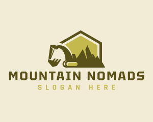 Mining Mountain Excavator logo design