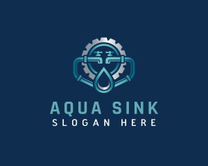 Faucet Plumbing Droplet logo design