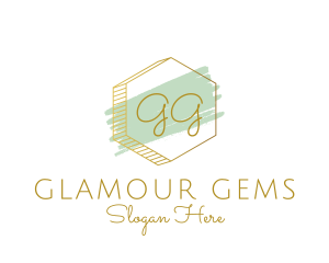 Golden Hexagon Cosmetics logo design