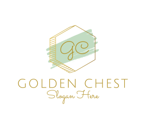 Golden Hexagon Cosmetics logo design