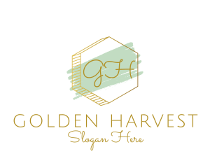 Golden Hexagon Cosmetics logo design