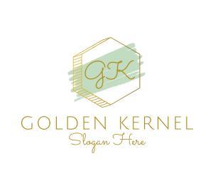 Golden Hexagon Cosmetics logo design