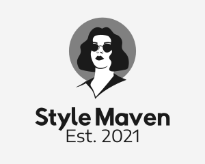 Cool Sunglasses Woman logo design