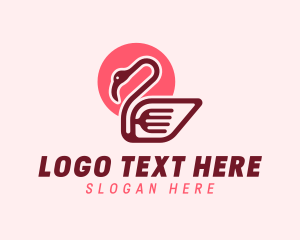 Bird Wing Flamingo logo