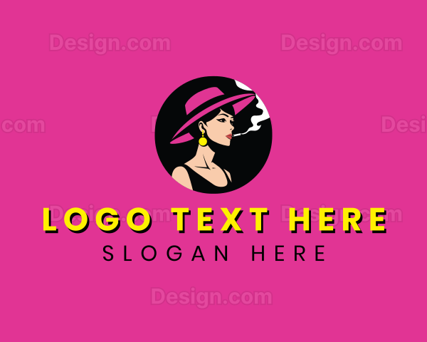 Woman Smoking Cigarette Logo