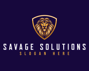 Fierce Lion Shield logo design