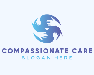 Gradient Hands Volunteer logo design