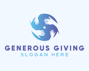 Gradient Hands Volunteer logo design