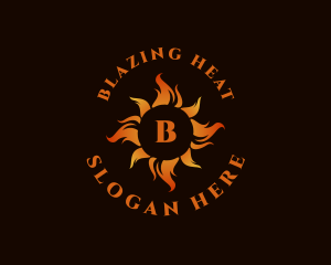 Flaming Fire Heat logo design