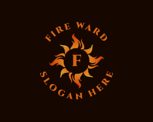 Flaming Fire Heat logo design