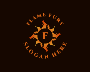 Flaming Fire Heat logo design