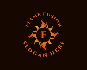 Flaming Fire Heat logo design