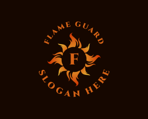 Flaming Fire Heat logo design