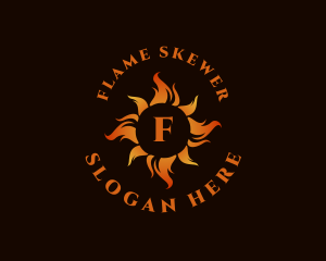 Flaming Fire Heat logo design