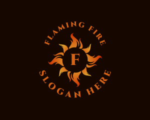 Flaming Fire Heat logo design