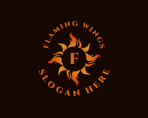 Flaming Fire Heat logo design