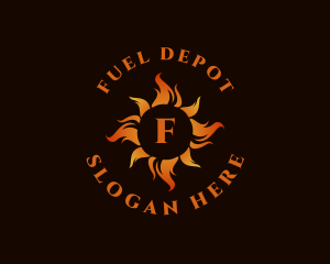 Flaming Fire Heat logo design