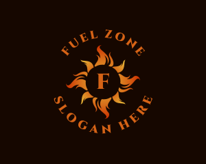 Flaming Fire Heat logo design