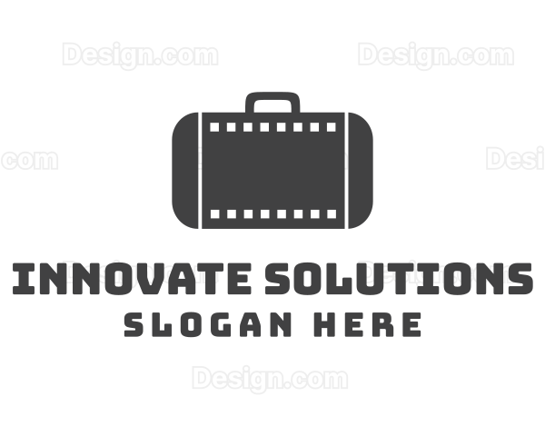 Movie Filmstrip Suitcase Logo