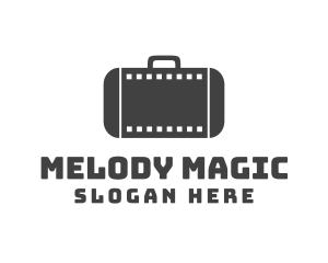 Movie Filmstrip Suitcase Logo