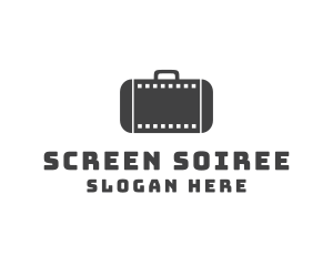 Filmstrip Suitcase Luggage logo design