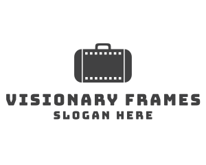 Movie Filmstrip Suitcase logo design