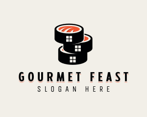 Sushi Cuisine Gourmet logo design