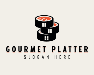 Sushi Cuisine Gourmet logo design