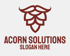 Brown Acorn Mustache logo design