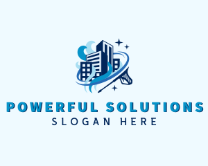 Building Cleaning Pressure Washer logo design