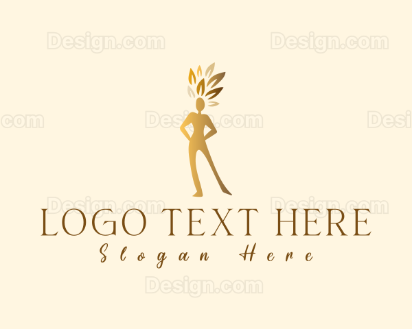 Gold Woman Tree Logo