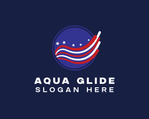 America Flag Wave logo design