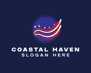 America Flag Wave logo design