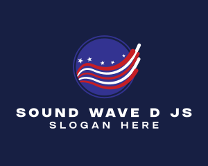 America Flag Wave logo design