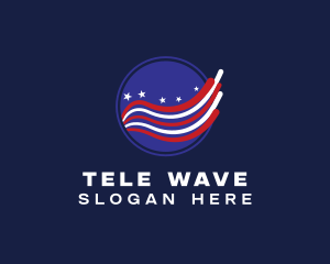 America Flag Wave logo design