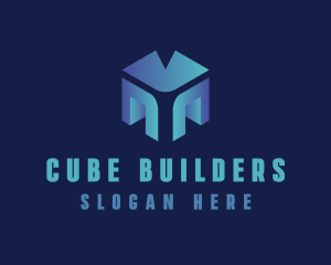 3D Gradient Cube logo design