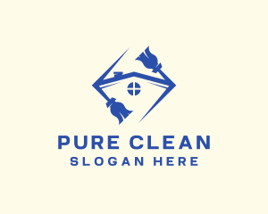 House Cleaning Broom logo design