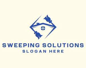 House Cleaning Broom logo design