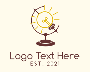 Innovative - Lightbulb Globe Cartographer logo design