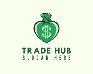 Green Heart Money  logo design