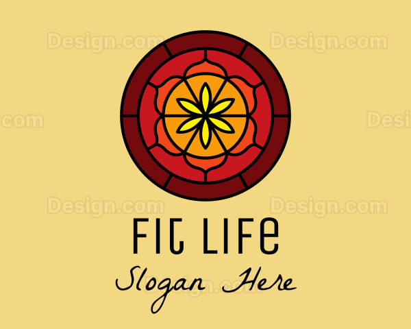 Stained Glass Floral Decor Logo