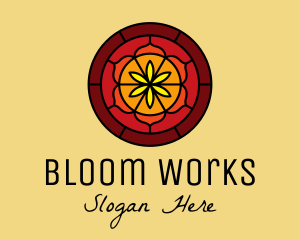 Stained Glass Floral Decor logo design