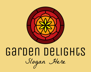 Stained Glass Floral Decor logo design